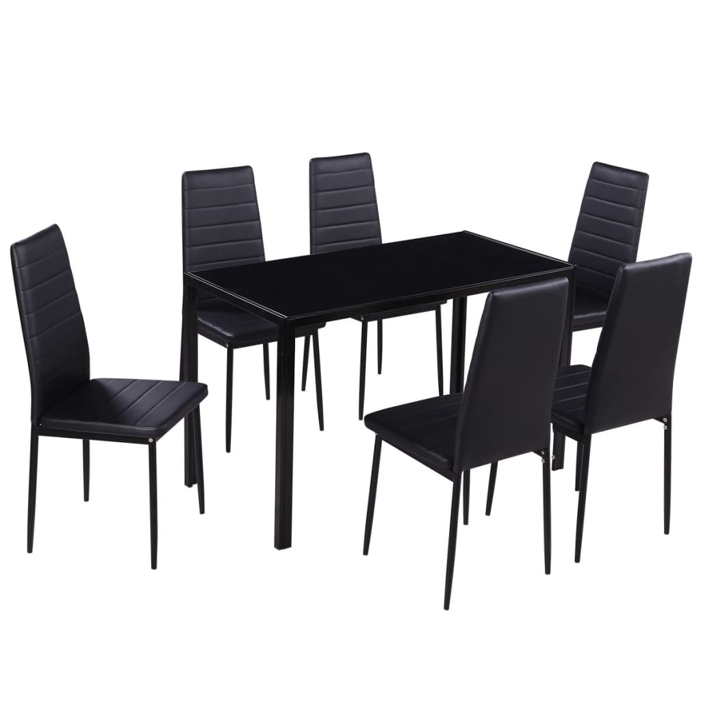 7-dijelni blagovaonski set sa stolom crni