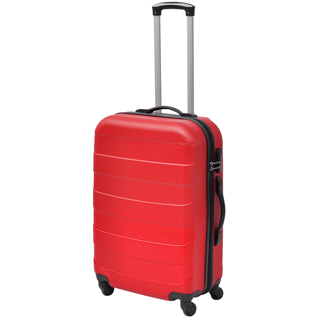 Trodijelni set čvrstih kovčega s kotačima crveni 45,5/55/66 cm