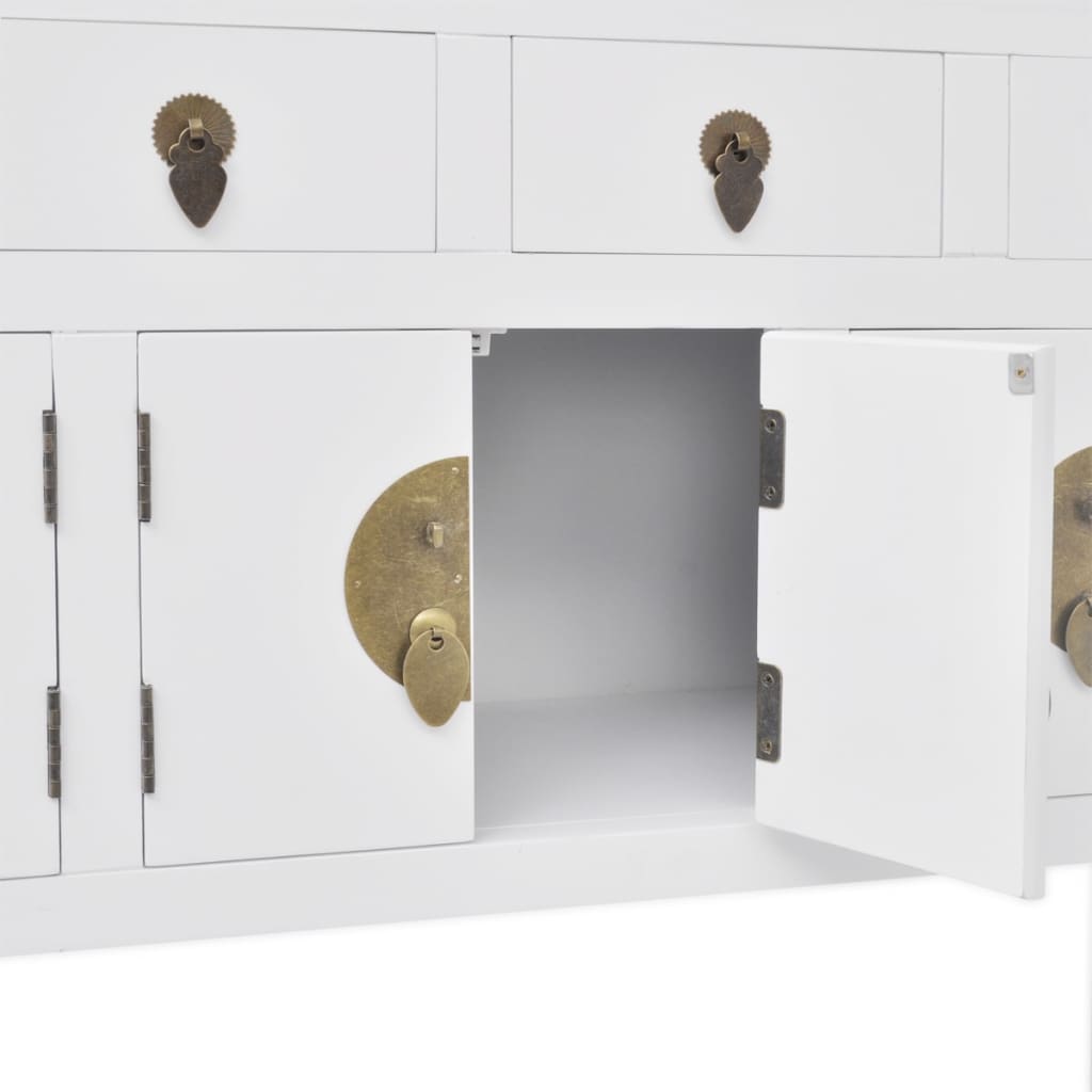 Komoda od masivnog drva u kineskom stilu bijela