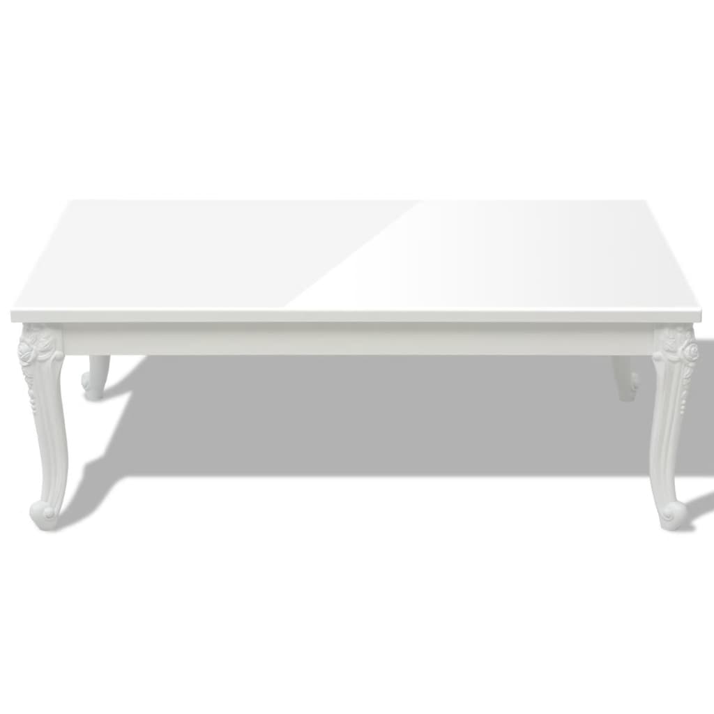 Stolić za kavu 115 x 65 x 42 cm visoko sjajni bijeli