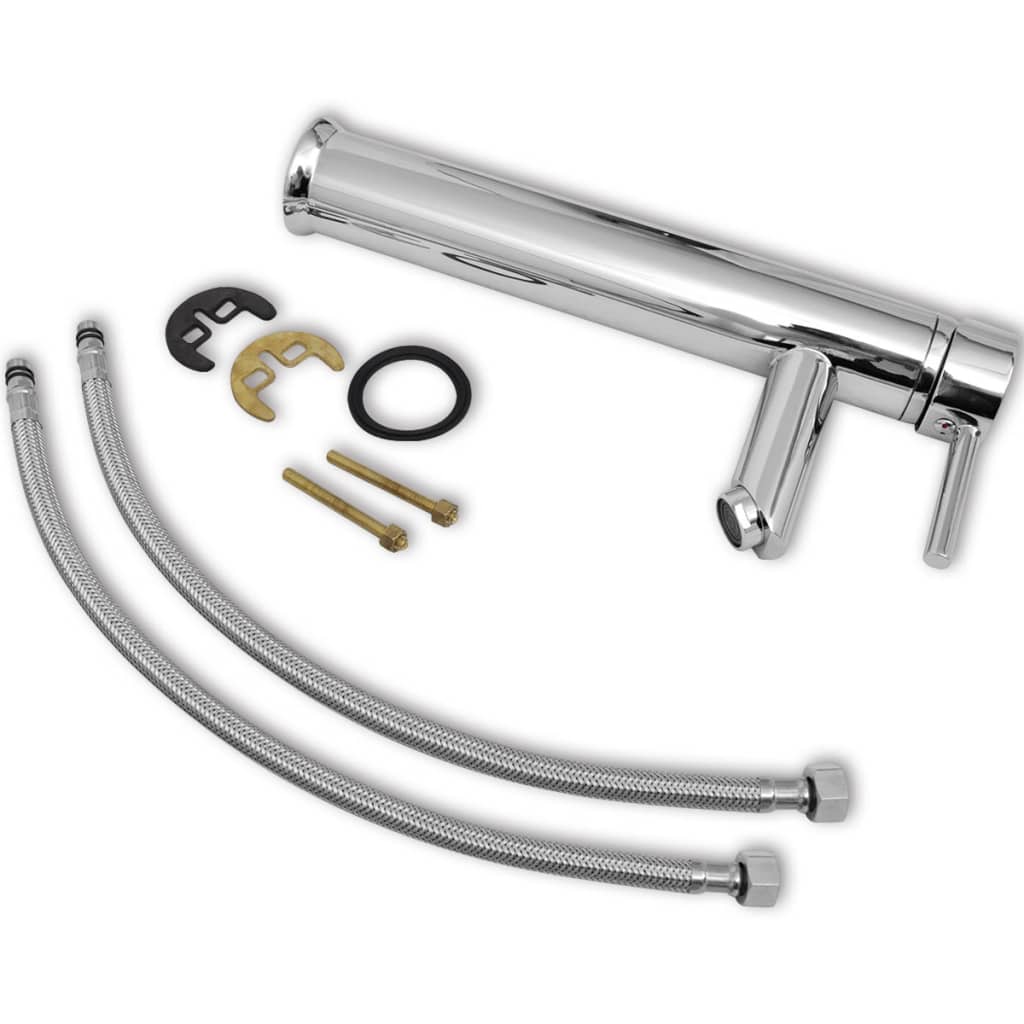 4-dijelni set kupaonskog namještaja s umivaonikom i slavinom crni