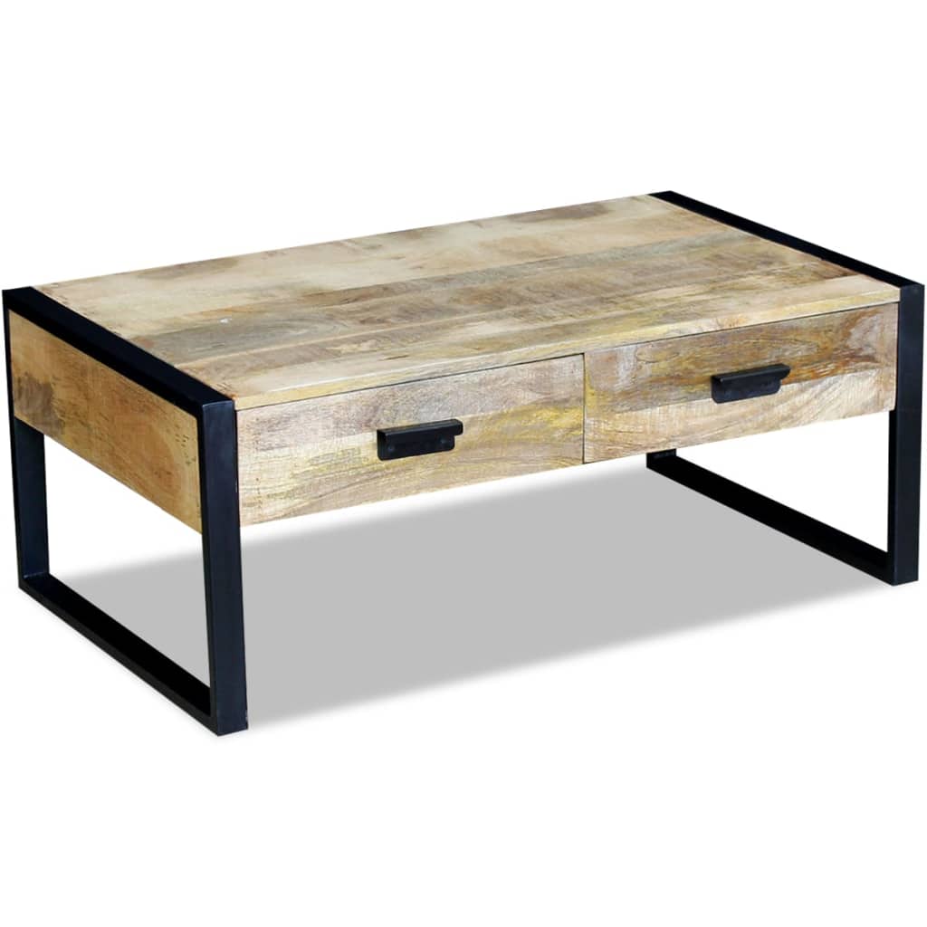 Stol za kavu sa 2 ladice Čvrsto Mango drvo 100x60x40 cm