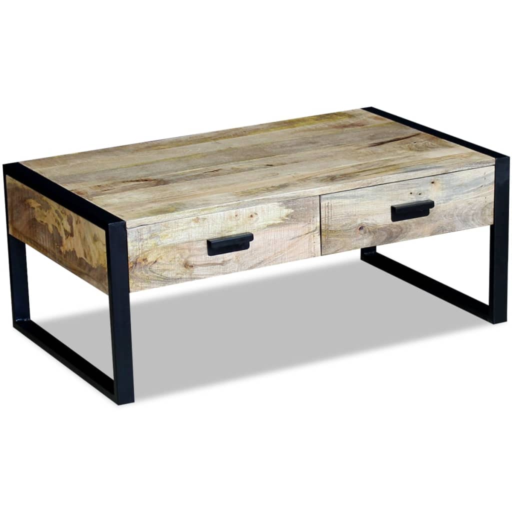 Stol za kavu sa 2 ladice Čvrsto Mango drvo 100x60x40 cm