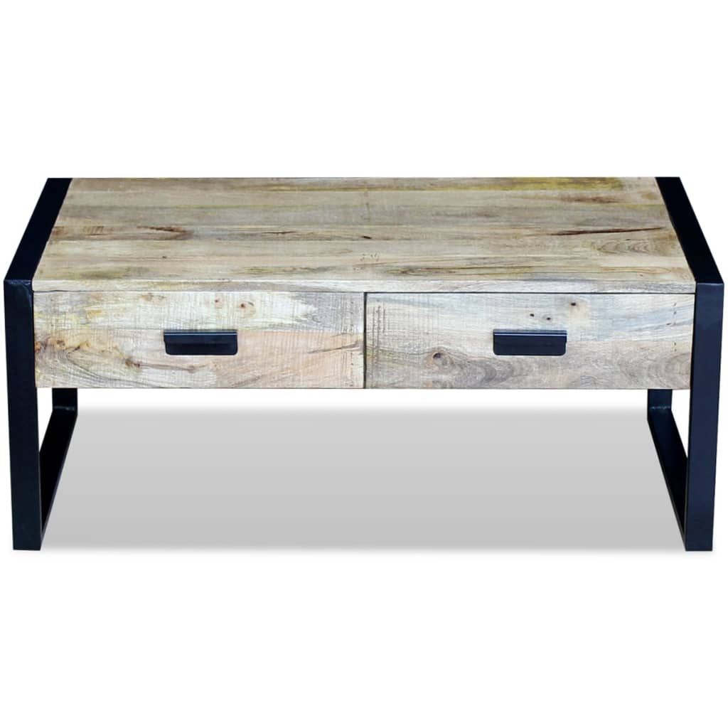 Stol za kavu sa 2 ladice Čvrsto Mango drvo 100x60x40 cm