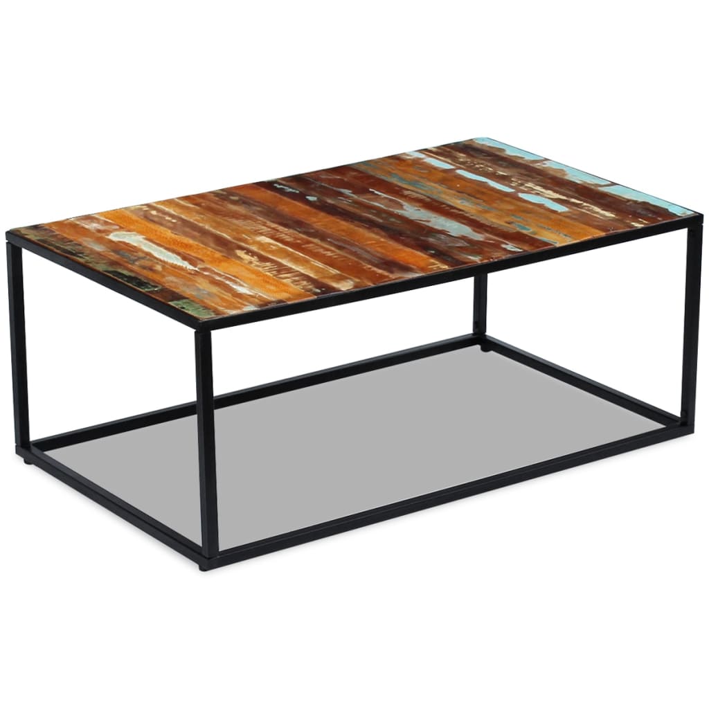 Stolić za kavu od masivnog obnovljenog drva 100 x 60 x 40 cm