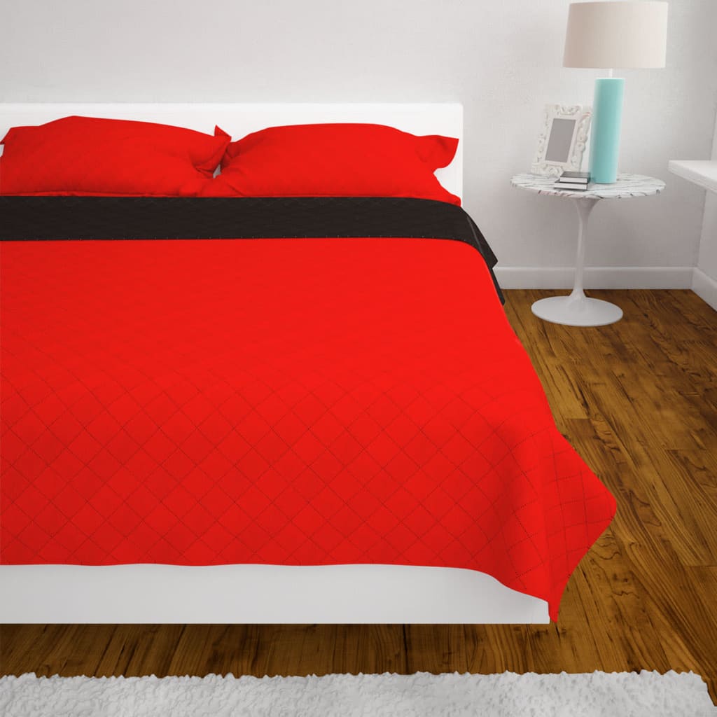Dvostrani prošiveni prekrivač Crno-Crna 220x240 cm