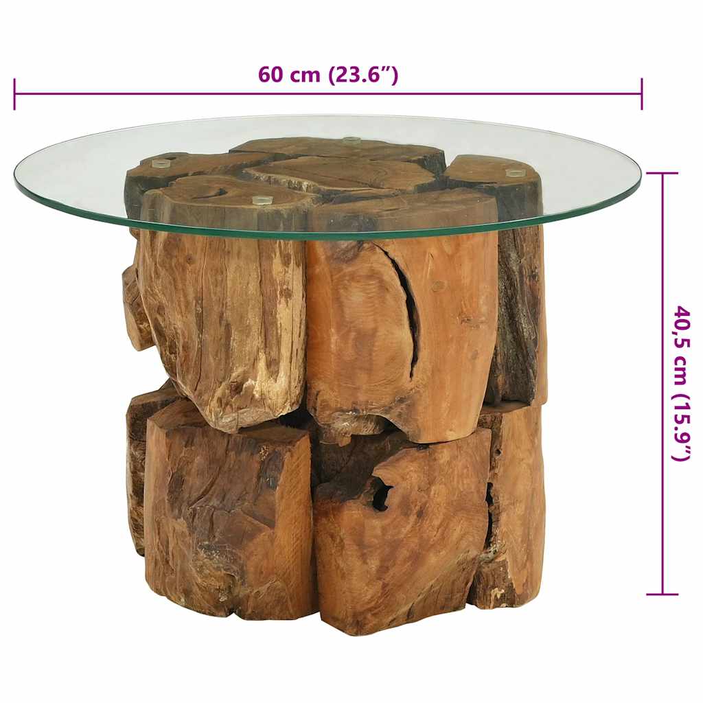 Stolić za kavu od naplavljene masivne tikovine 60 cm
