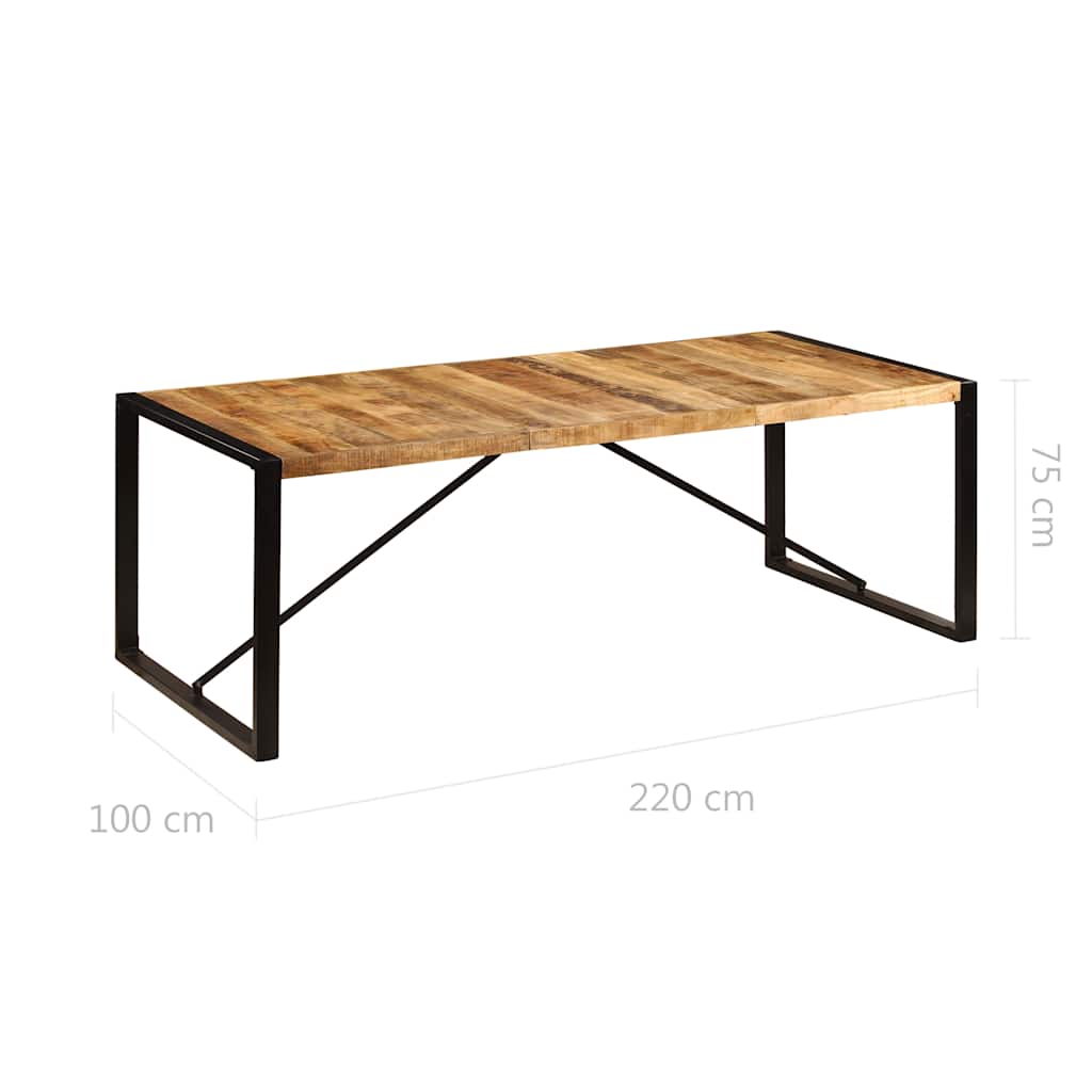 Blagovaonski stol 220 x 100 x 75 cm masivno drvo manga