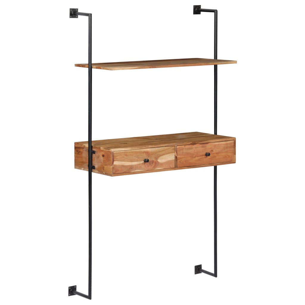 Zidni radni stol od masivnog bagremovog drva 90 x 40 x 170 cm