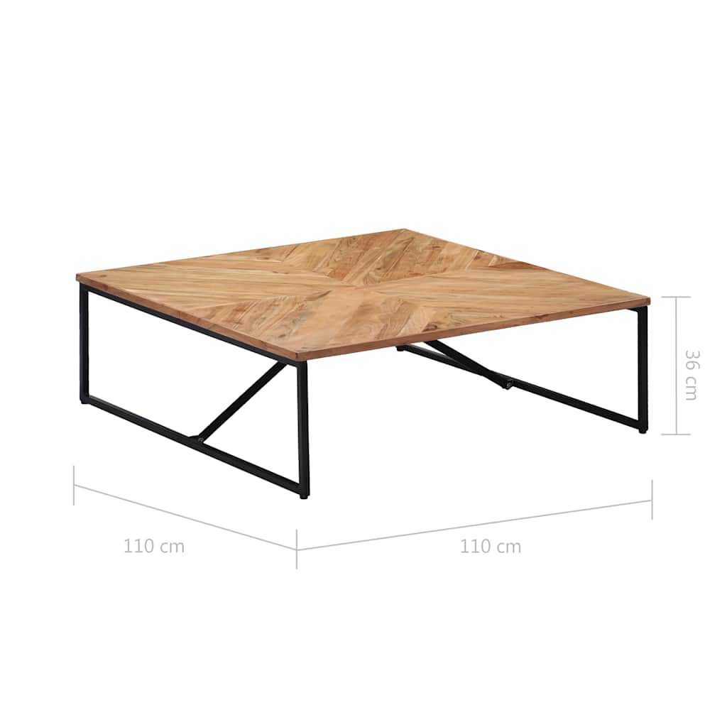 Stolić za kavu od masivnog bagremovog drva 110 x 110 x 36 cm