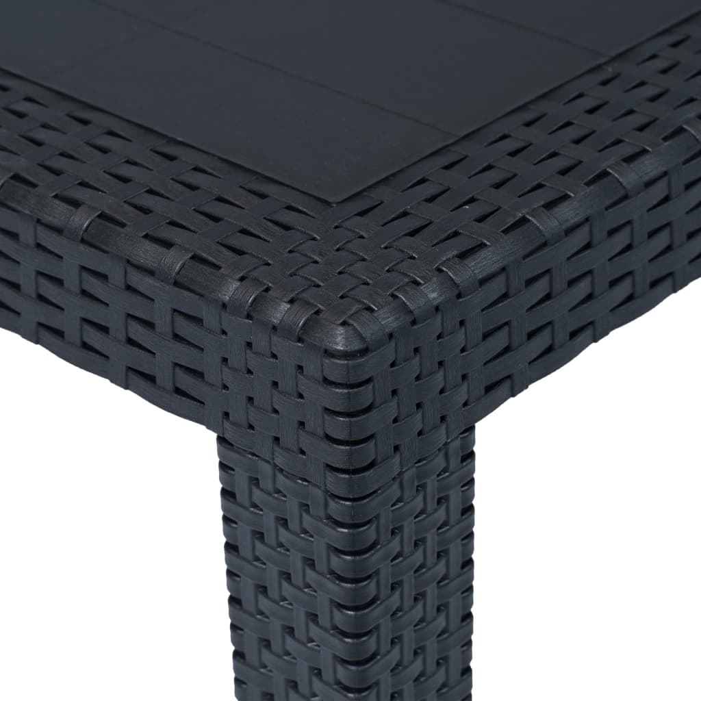 Vrtni stol antracit 79 x 79 x 72 cm plastika s izgledom ratana