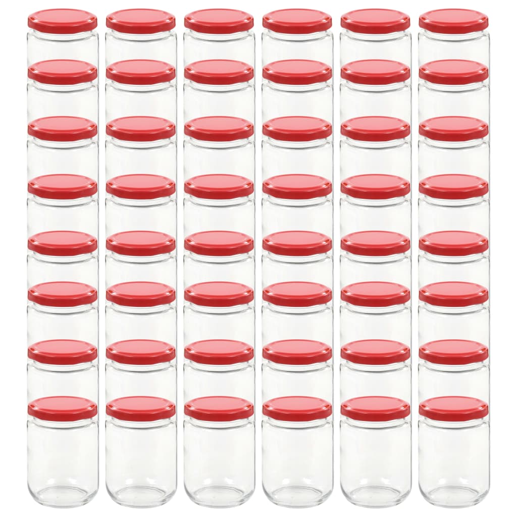 Staklenke za džem s crvenim poklopcima 48 kom 230 ml