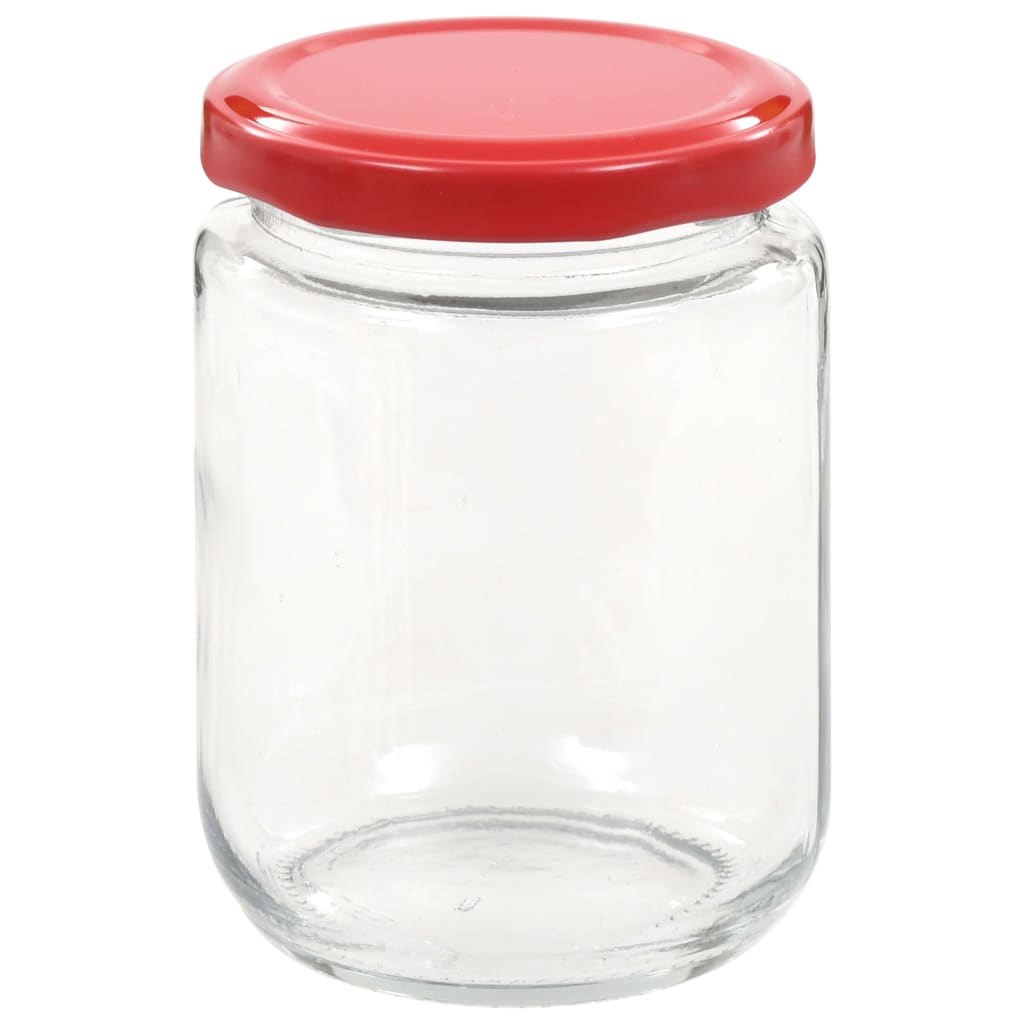 Staklenke za džem s crvenim poklopcima 48 kom 230 ml