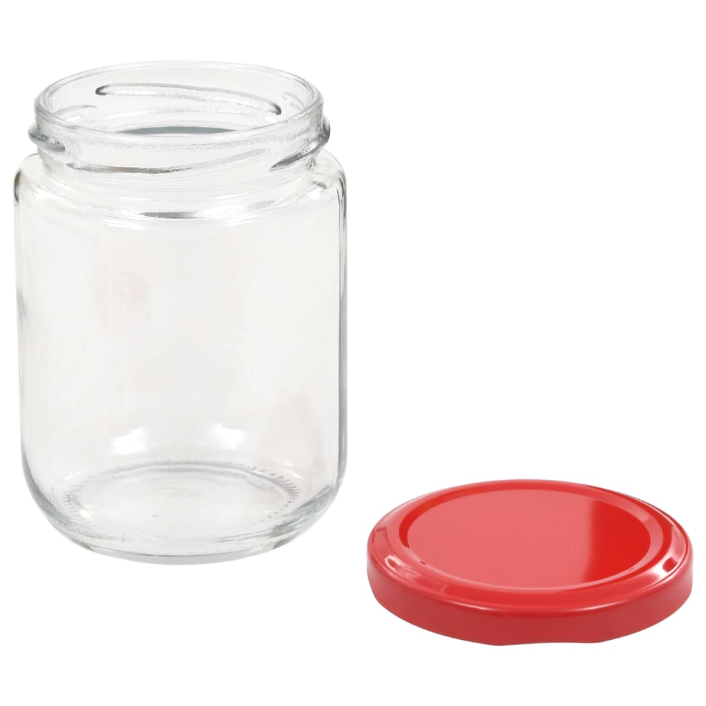 Staklenke za džem s crvenim poklopcima 48 kom 230 ml