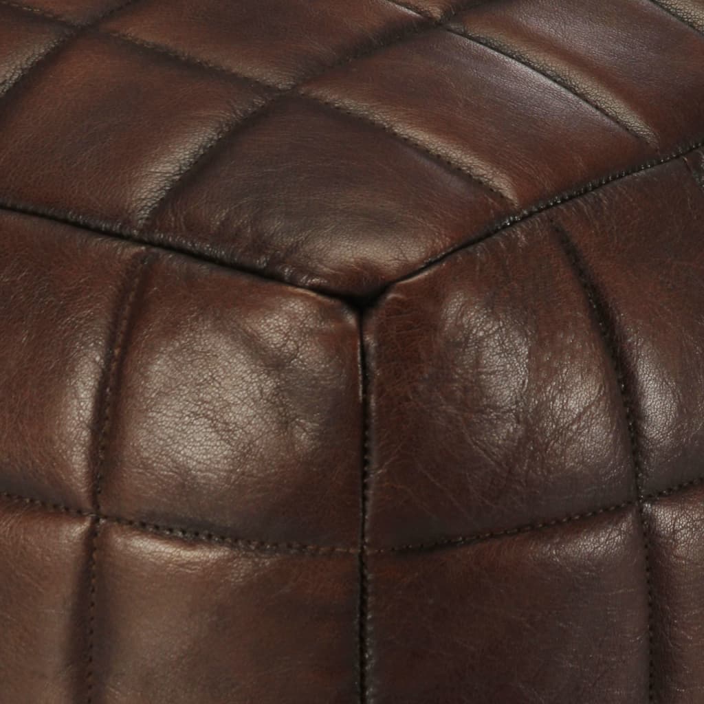 Tabure tamnosmeđi 40 x 40 x 40 cm od prave kozje kože