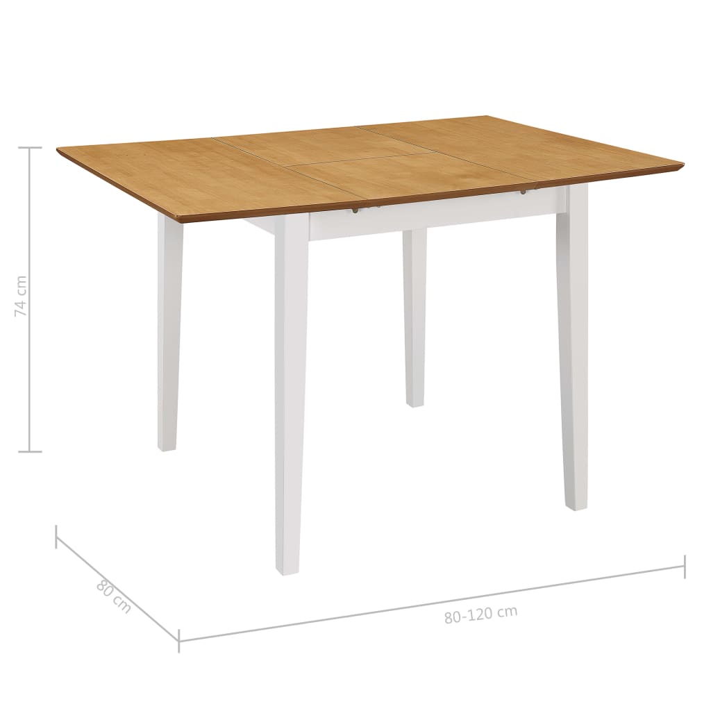 Produživi blagovaonski stol bijeli (80 - 120) x 80 x 74 cm MDF