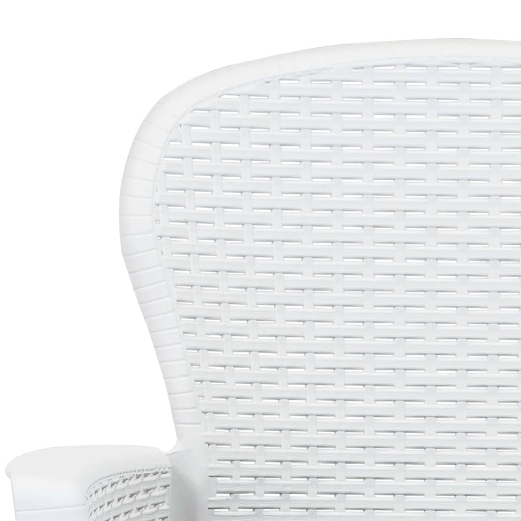 3-dijelni bistro set od plastike s izgledom ratana bijeli
