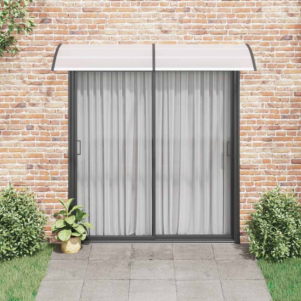 Nadstrešnica za vrata crna i prozirna 240 x 75 cm PC