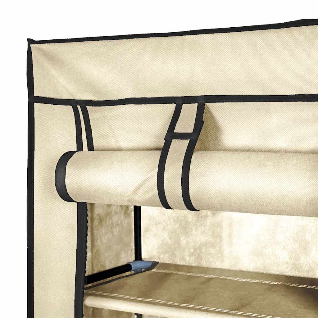 Ormarić za cipele s pokrovom od tkanine 57 x 29 x 162 cm krem