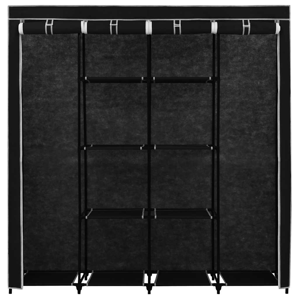 Ormar s 4 odjeljka crni 175 x 45 x 170 cm