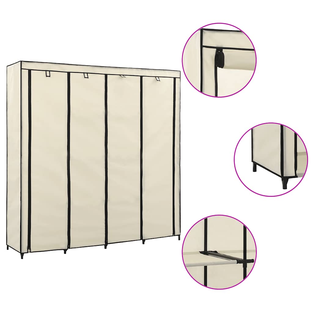 Ormar s 4 odjeljka krem 175 x 45 x 170 cm