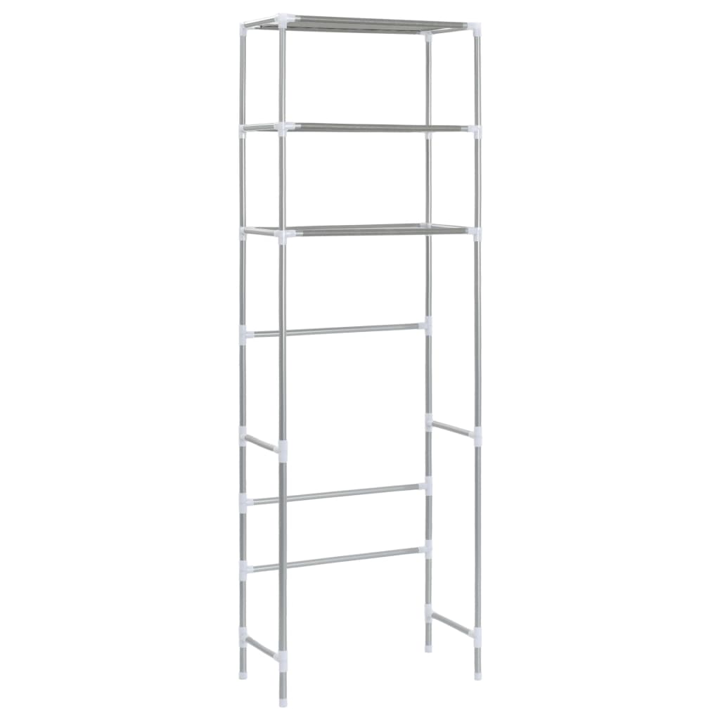 Stalak za pohranu iznad toaleta s 3 razine srebrni 53x28x169 cm
