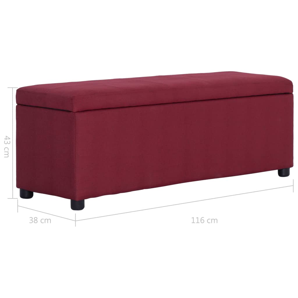 Klupa s pretincem za pohranu 116 cm crvena poliesterska
