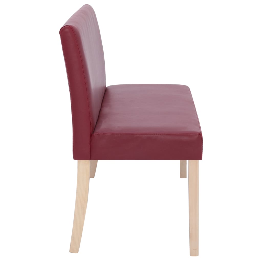 Klupa od umjetne kože 139,5 cm crvena boja vina