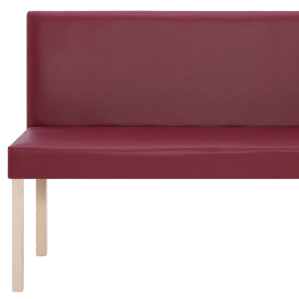 Klupa od umjetne kože 139,5 cm crvena boja vina