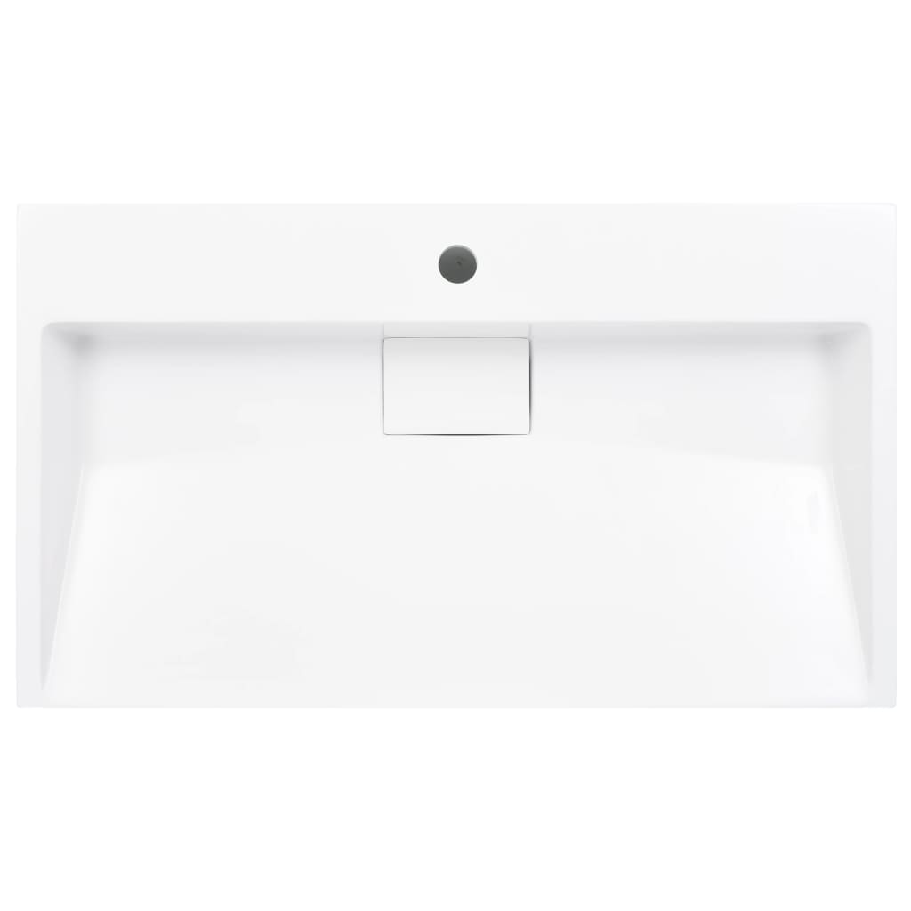 Umivaonik od lijevanih minerala/mramora 80 x 46 x 11 cm bijeli