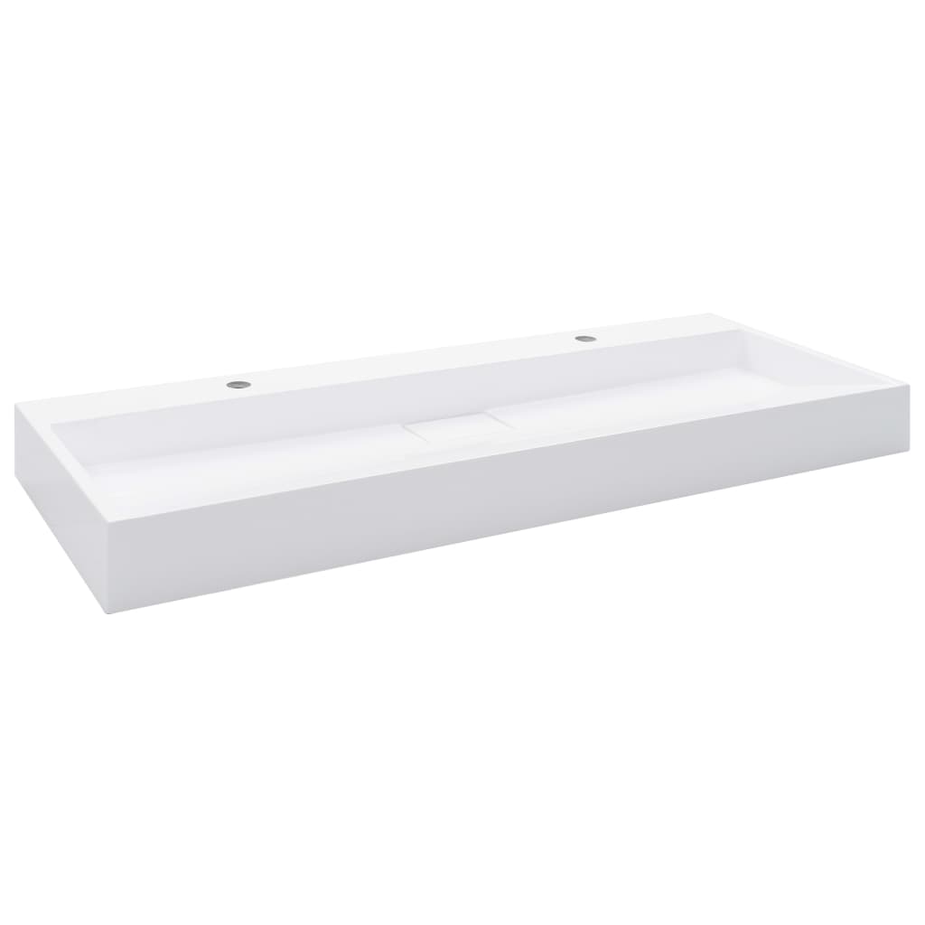 Umivaonik od lijevanih minerala/mramora 120 x 46 x 11 cm bijeli