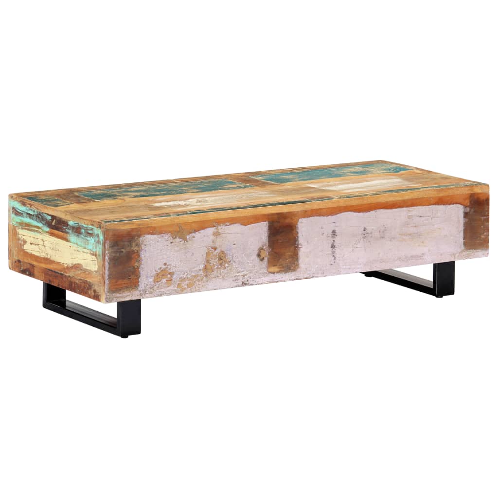 Stolić za kavu od obnovljenog drva i čelika 120 x 50 x 30 cm