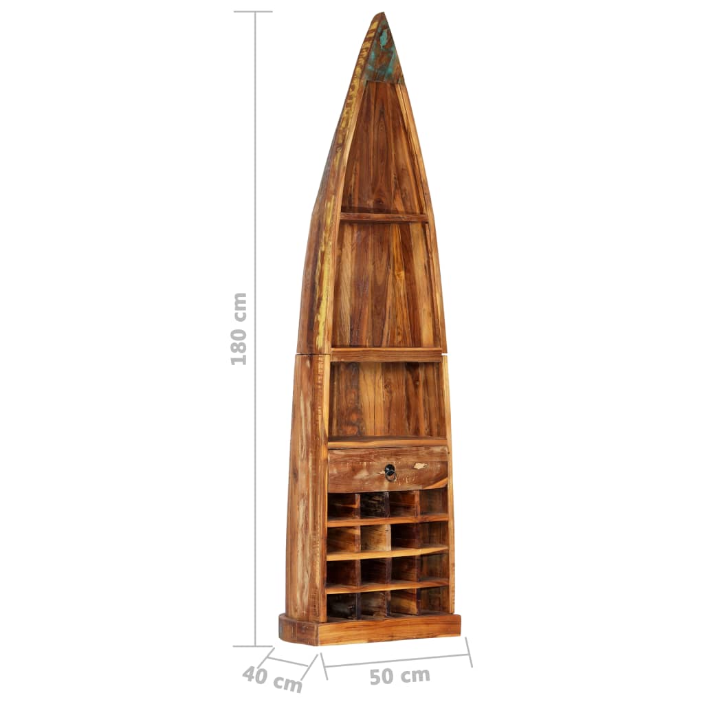 Stalak za vino od masivnog obnovljenog drva 50 x 40 x 180 cm