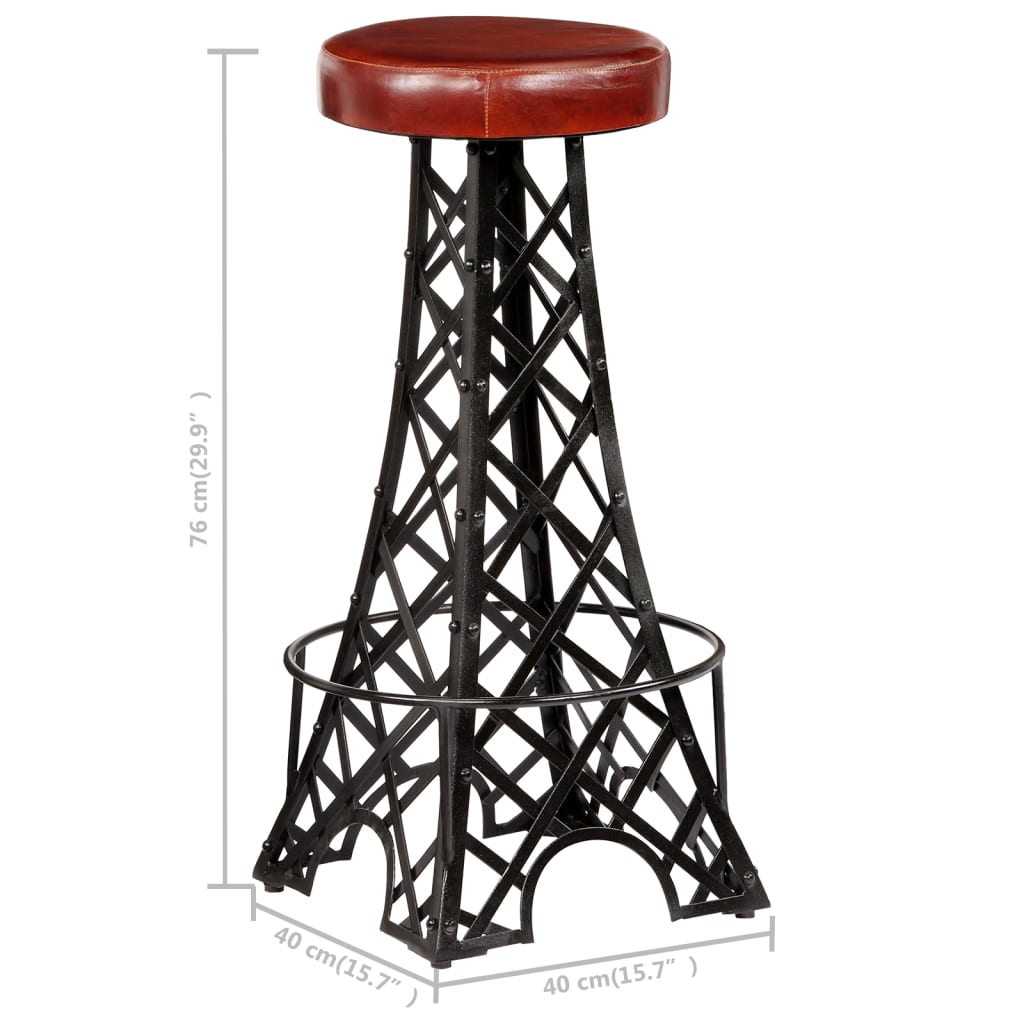 Barski stolci od prave kože 2 kom