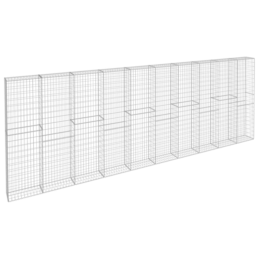 Gabionski zid s poklopcima od pocinčanog čelika 600x30x200 cm