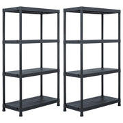 Stalci za pohranu 2 kom crni 60 x 30 x 138 cm plastični
