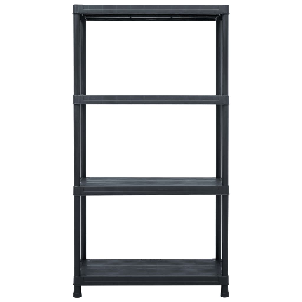 Stalci za pohranu 5 kom crni 60 x 30 x 138 cm plastični