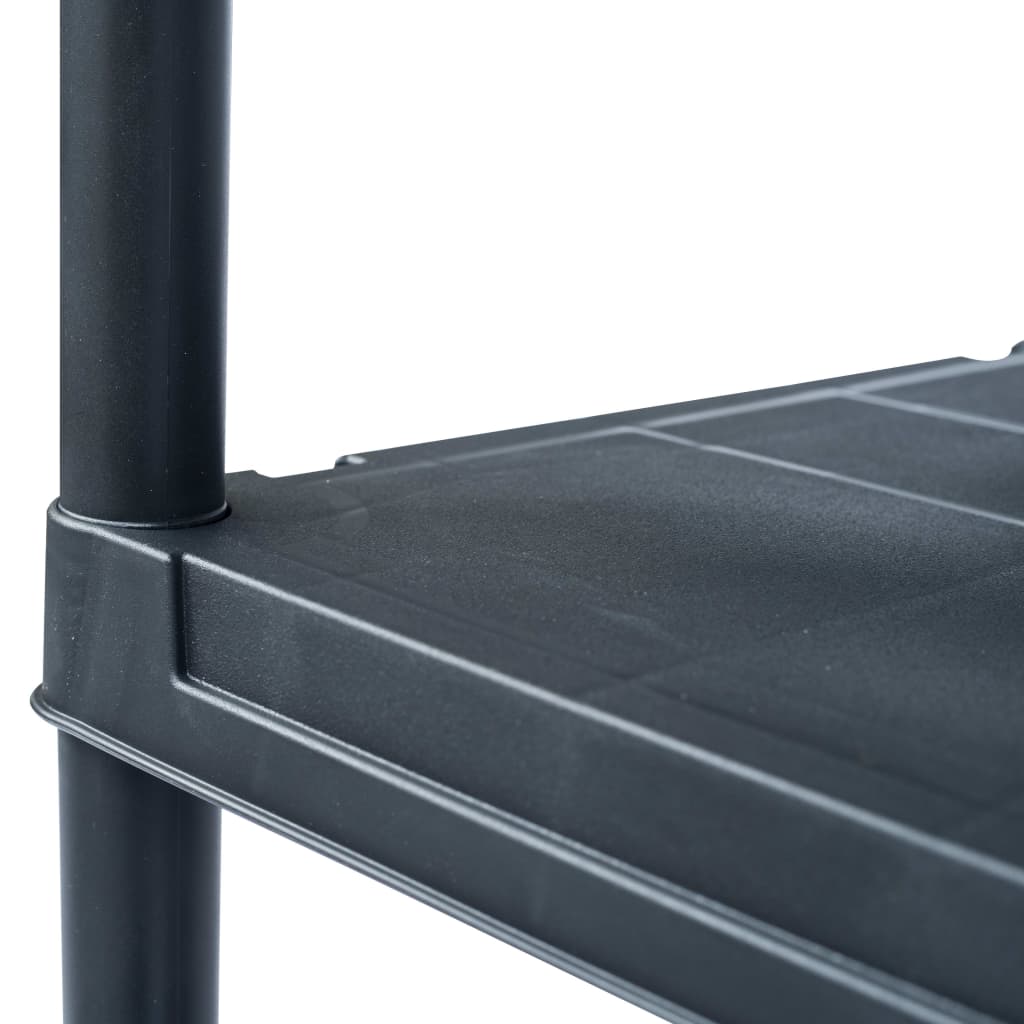 Stalci za pohranu 5 kom crni 60 x 30 x 138 cm plastični