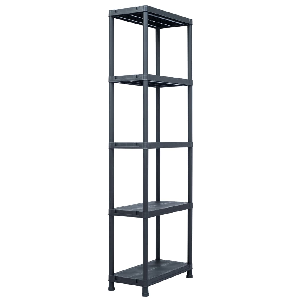 Stalci za pohranu 2 kom crni 125 kg 60 x 30 x 180 cm plastični