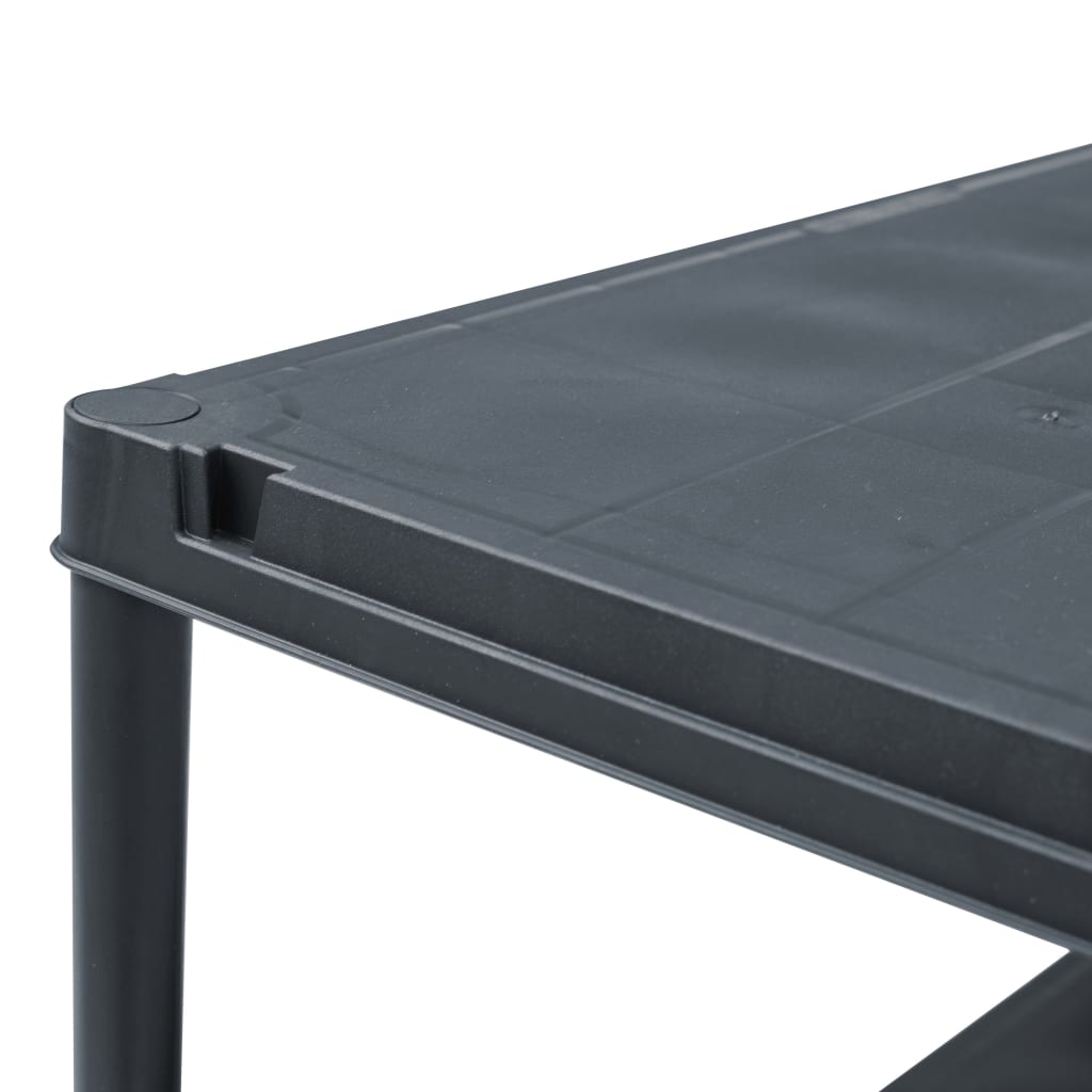 Stalci za pohranu 5 kom crni 125 kg 60 x 30 x 180 cm plastični