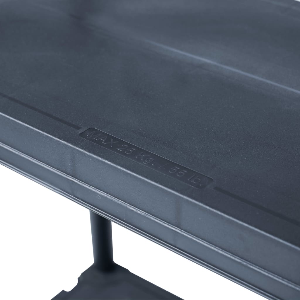 Stalci za pohranu 5 kom crni 125 kg 60 x 30 x 180 cm plastični