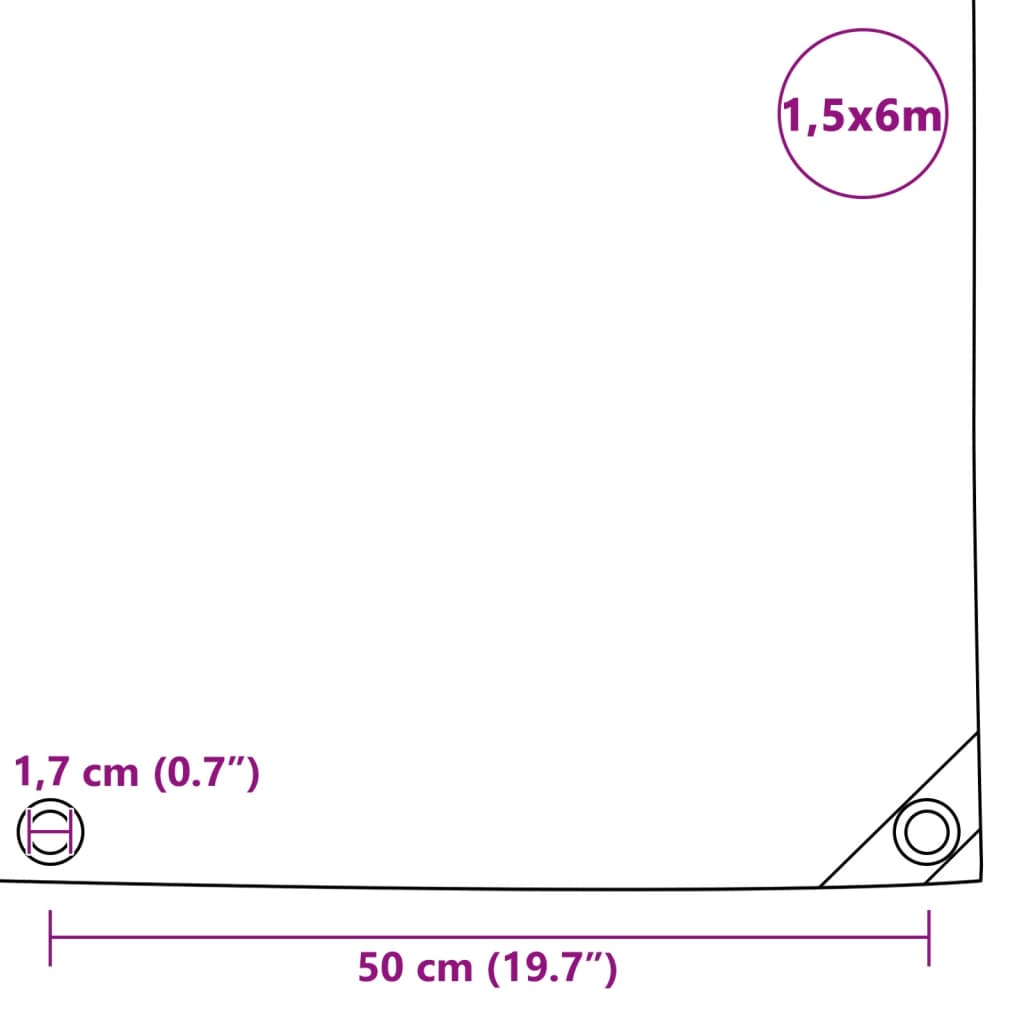 Cerada 650 g/m² 1,5 x 6 m zelena