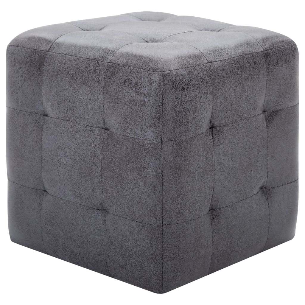 Noćni ormarići 2 kom sivi 30 x 30 x 30 cm umjetna brušena koža