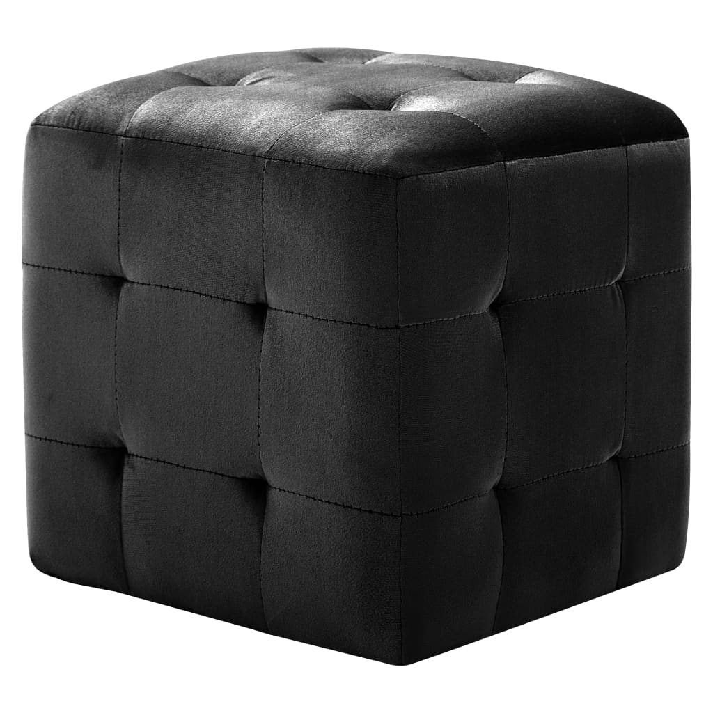 Noćni ormarići 2 kom crni 30 x 30 x 30 cm od baršunaste tkanine