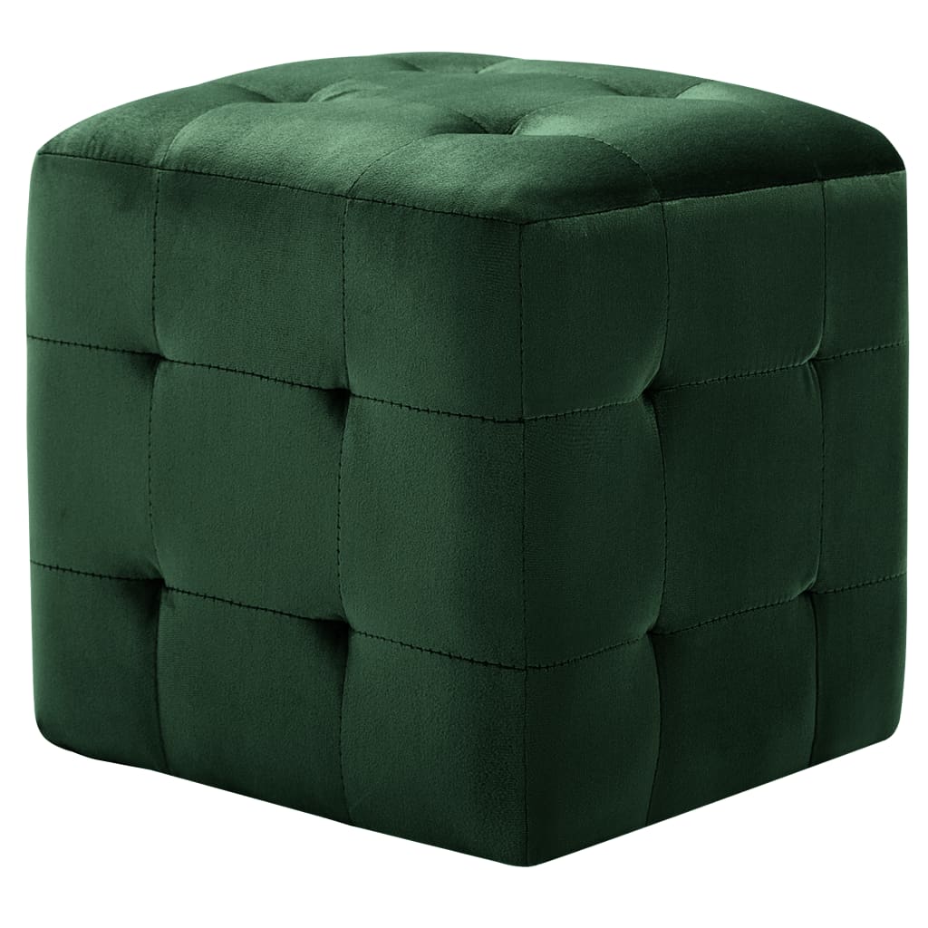 Noćni ormarići 2 kom zeleni 30x30x30 cm od baršunaste tkanine