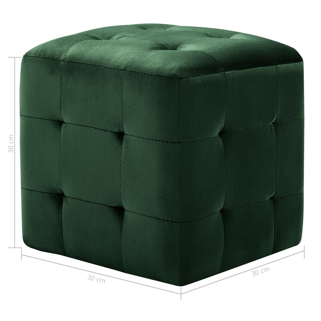 Noćni ormarići 2 kom zeleni 30x30x30 cm od baršunaste tkanine