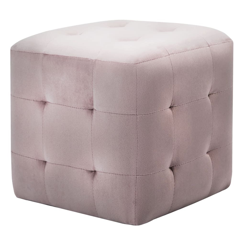 Noćni ormarići 2 kom rozi 30 x 30 x 30 cm od baršunaste tkanine