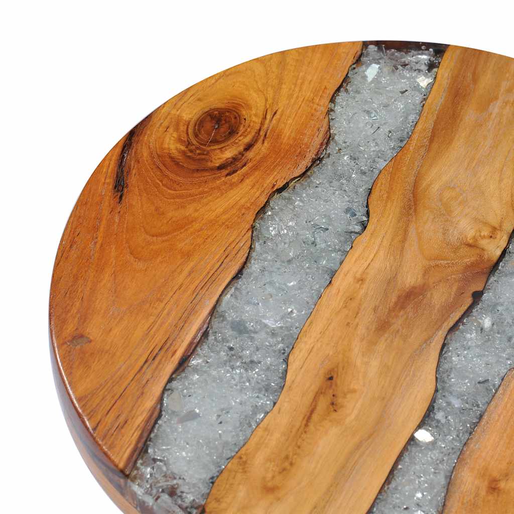 Stolić za kavu 40 x 45 cm masivna tikovina i poliesterska smola