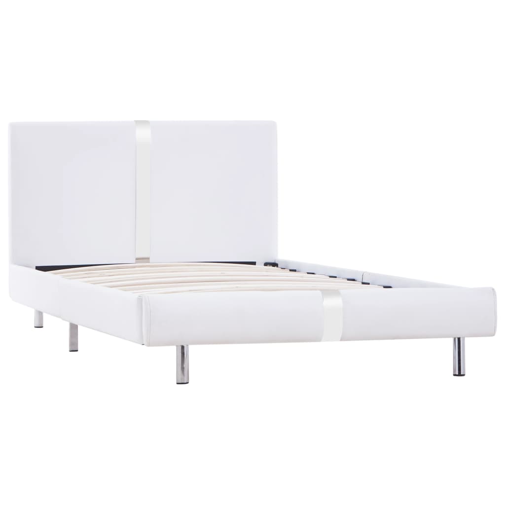 Okvir za krevet od umjetne kože bijeli 90 x 200 cm