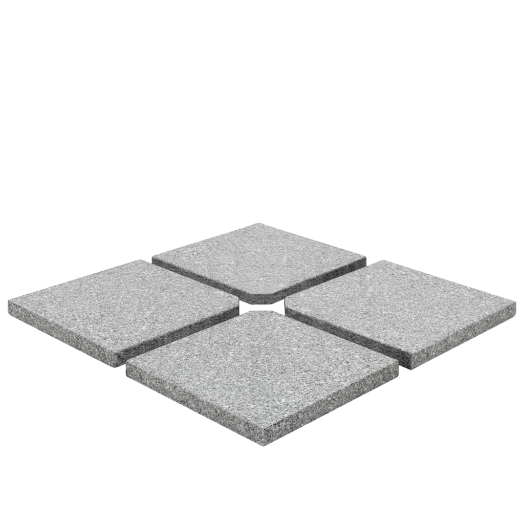 Utezi za suncobran 4 kom sivi granitni kvadratni 100 kg